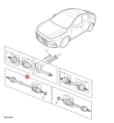 OEM NO 10719315 MG5/Roewe I5 Συναρμολόγηση δεξιού μπροστινού ημιάξονα 100x11x11cm