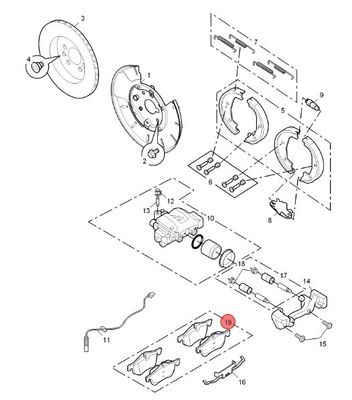 ROEWE SAIC Φροντίδα αυτοκινήτου πίσω φρένα για MG6 RW 550/750 SFP90005A σε προσιτή τιμή