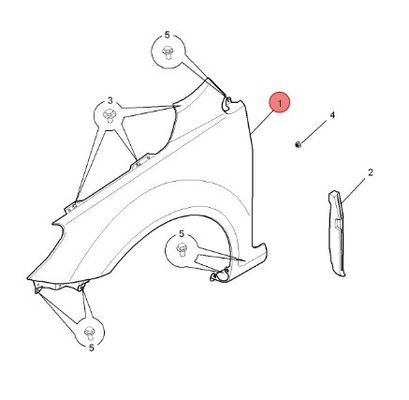 ΟΕ αριθ. 10171951 10171950 για MG GT Auto Spare Parts Right Front Fender Panel